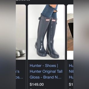 Hunter Gray Tall Boots